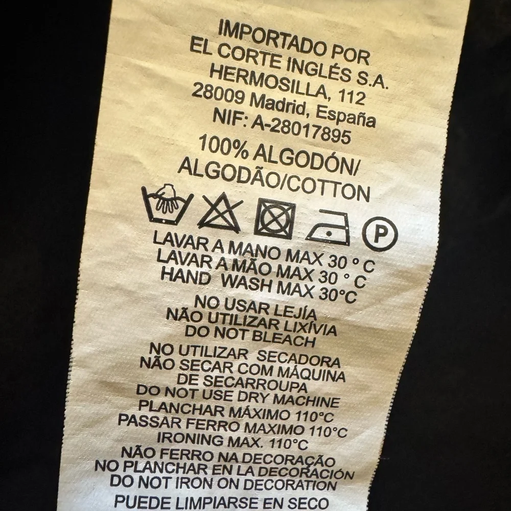 El Corte Ingles Black Cover Up with Embellishment Neckline Cotton OS - Picture 5 of 8